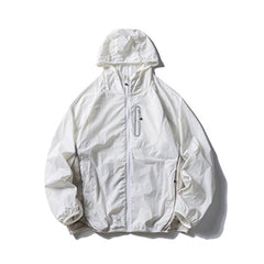 Camouflage Spliced Thin Hooded Sun Protection Clothing Men's Outdoor Sports Reflective Design Casual Jacket Trendy