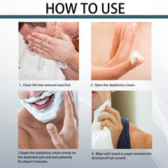 Men's Hair Removal Cream, Facial Armpit Leg Chest Hair Clean Not Damaging Skin Hair Removal Cream