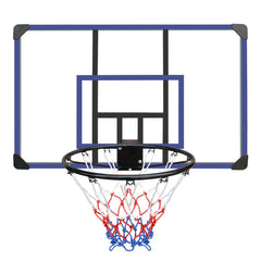 Wall mounted basketball basket, 45 x 29 inch shatterproof back, foldable basketball basket, all-weather mesh fabric