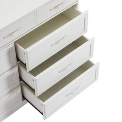 Bedroom dresser 9 drawer long dresser with antique handles wood chest of drawers for kids room 47.56''W x 15.75''D x 34.45''H