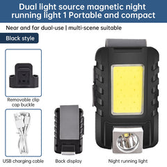 Outdoor Sports Night Running Safety Warning Light Field Floodlight Magnetic Suction Illumination Street Lamp Clip Cap Running Light