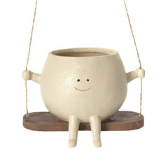 Swing Face Planter Resin Plant Succulent Pots Creative Wall Hanging Head Planter Multifunctional Home Garden Patio Accessories