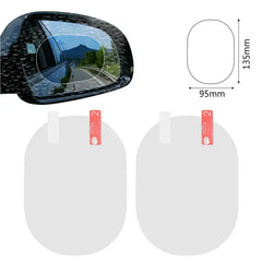 2PCS/Set Anti Fog Car Mirror Window Clear Film Anti-glare Car Rearview Mirror Protective Film Waterproof Rainproof Car Sticker