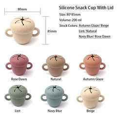 Cute Kids Leak-Proof Snack Cup Infant Kids Silicone Snack Cup