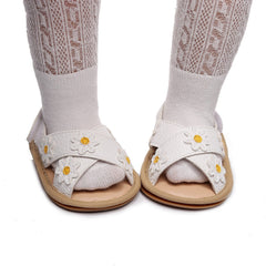 Cross strap small flower children's and girls' sandals, baby and baby comfortable walking shoes