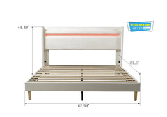 LED light with remote control and color changing at the head of the bed. The bed is firm and stable and easy to assemble