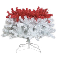 6FT hinge fir artificial fir curved top Christmas tree, bendable, 1250 lush branch hints, 300 LED Christmas lights