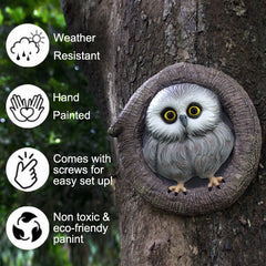 Owl pendant resin outdoor garden simulation animal tree hanging