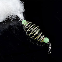 LEO  Night Luminous Beads Copper Spring Shoal Fishing Net with Ball  Freshwater