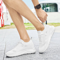 Indoor height increasing sports and leisure shoes for men white invisible height increasing shoes 7CM