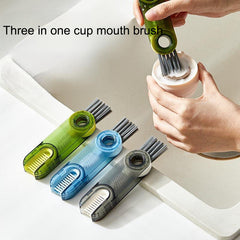 Vacuum cup brush cleaning cup, water cup mouth, milk bottle, multifunctional cleaning cup lid, tea cup, three in one gap brush t