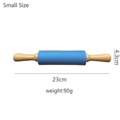 Wooden Handle Silicone Rolling Pin Rolling Pin Roller Flour Pin Small Medium And Large Household Baking Tools And Kitchenware