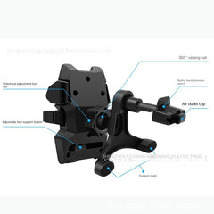 Long Rod Automatic Lock Car Phone Holder Telescopic Suction Cup Mount for Car Air Vent Lazy Live Streaming