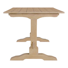 TREXM 3-piece retro dining table, rectangular stand table, and 2 4-person wooden stools (made of natural wood)