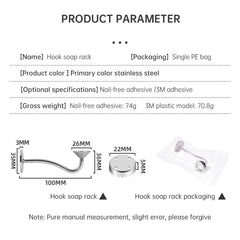 Stainless Steel Magnetic Soap Holder No Trace Paste Soap Holder in Toilet Soap Box Drain Rack Bathroom Shelf