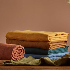 Kangobaby #Old Time# 100% Cotton Plain Color 2pcs Set Hot Sale Baby Muslin Swaddle Blanket