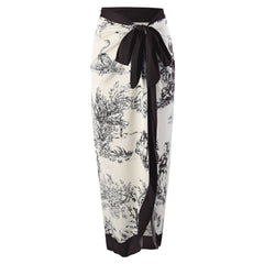 New one-piece swimsuit women's tight fitting slimming retro strap sunscreen long skirt two-piece set