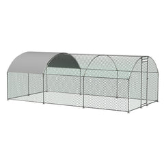 Large dome shaped walk-in fence cage metal chicken coop with waterproof and UV resistant cover, pipe diameter 1 inch