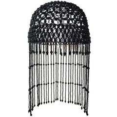 Handmade hollowed out headpiece performance pearl tassel hat
