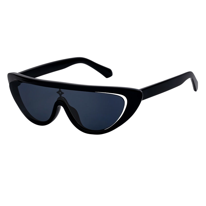 One-Piece Cat Eye Party Sunglasses Women  Luxury Brand Split CatEye Vintage Shield Shades Y2K Punk Trendy Eyewear For Lady