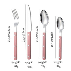 French Rivet ABS Handle Hotel Western Tableware Steak Knife Butter Knife Set