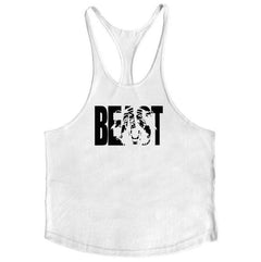 Letter printed men's fitness sports vest slim shoulder strap I-shaped vest cotton