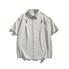 Letter embroidery loose casual short sleeved shirt for men