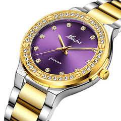 MISSFOX 2742 Elegant Woman Watch Luxury Brand Female Wristwatch Japan Movt 30M Waterproof Gold Expensive Analog Geneva Quartz Watch