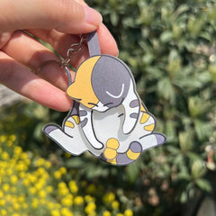 Creative Pulling and Playing Egg Cat Keychain Pendant Cute and Bizarre Spinable Bag Pendant