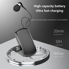K68 New Collar style Bluetooth Earphones MP3 Earphones Wireless Telescopic Cable Single Ear Card Insertion Recording Earphones