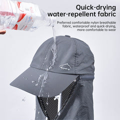 1pc Summer Baseball Cap with Detachable 360° Neck Sun Flap. For men, hiking, fishing, outdoor.