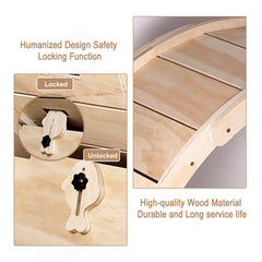 Cat Exercise Wheel for Indoor Cats, Cat Running Wheel with Carpeted Runway 37" Natural Wood Color