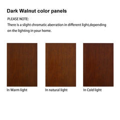 Corner Curio cabinet, adjustable tempered glass frame, rearview mirror, display cabinet, walnut wood (excluding E26 bulbs)