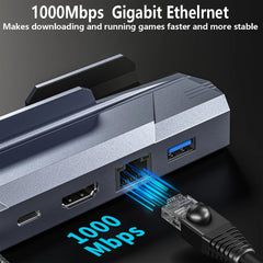 Steam Deck Dock 6 in 1 Steam Deck Rog Ally Docking Station Stand Accessories 3*USB 3.0 HDMI 4K@60Hz Gigabit Ethernet PD 100W Hub