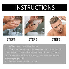 Men's Amino Acid Oil Control Face Wash, Deep Clean Acne Print Delicate Pores Whitening Brightening Skin