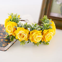 Handmade flower wreaths seaside vacation wedding accessories velvet adjustable hair accessories