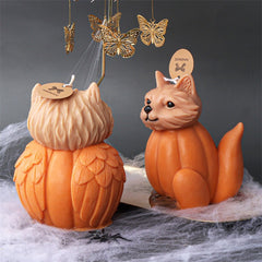 New Halloween Pumpkin Ghost Silicone Candle Mold Frog Owl Fox Pumpkin Animal Scented Plaster Resin