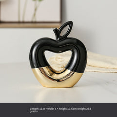 Modern Minimalist Gilded Apple Pear Creative Wine Cabinet Decorative Piece Luxury Home Living Room Entrance Ceramic Craft
