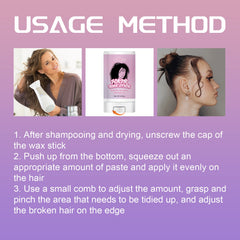 Hair Wax Stick, Long Lasting Hair Setting Smoothing Frizzy Small Broken Hair Natural Luster Solid Hair Oil Bar