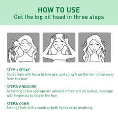 Hair Volumizing Spray, Oil Control Refreshing Fluffy Free Wash Dry Hair Spray