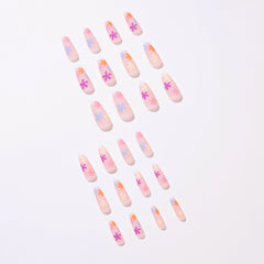 Pastoral Series Rainbow Sunflower Wearing Nail Enhancement Finished Products Fake Nail Enhancement Patch Nail Patch Removable Nail Patch