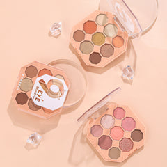 BANXEER Colored Star Shining Beast Nine Color Eye Shadow Disk Lasting Shining Clear Fine Non Flying Powder BM10