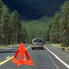2Pcs Foldable Car Warning Triangle Safety Stop Breakdown Sign Board Emergency Reflective Flash Reflector