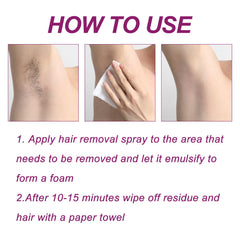 Oceaura Hair Removal Spray Gentle Painless Hair Removal Mousse Spray Underarm Hair Hands Hair Legs Hair Whole Body Hair Removal Spray