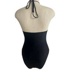 Swimsuit hollow strap sexy one-piece black tight swimsuit women's bikini