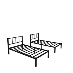 Twin over Twin & Twin Bunk Beds for 3, Twin XL over Twin & Twin Bunk Bed Metal Triple Bunk Bed, Black