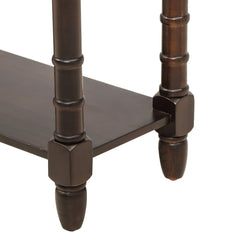 TREXM Console Table Sofa Table Easy Assembly with Two Storage Drawers and Bottom Shelf for Living Room Entryway (Espresso)