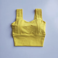 Yoga Bra Women Shockproof Sports Bra  Running Workout Gym Top Gathering Widened Shoulder Belt Bra Short Vest Tops