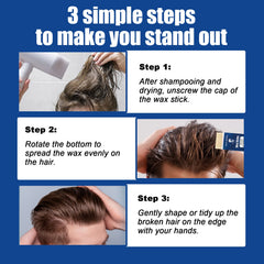 Men's Hair Wax Stick Broken Hair Care Lasting Styling Natural Fluffy Three-Dimensional Easy Styling Hair Wax Stick