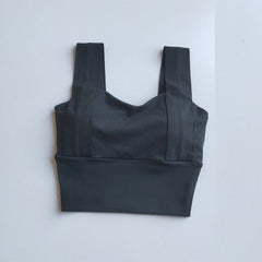 Yoga Bra Women Shockproof Sports Bra  Running Workout Gym Top Gathering Widened Shoulder Belt Bra Short Vest Tops